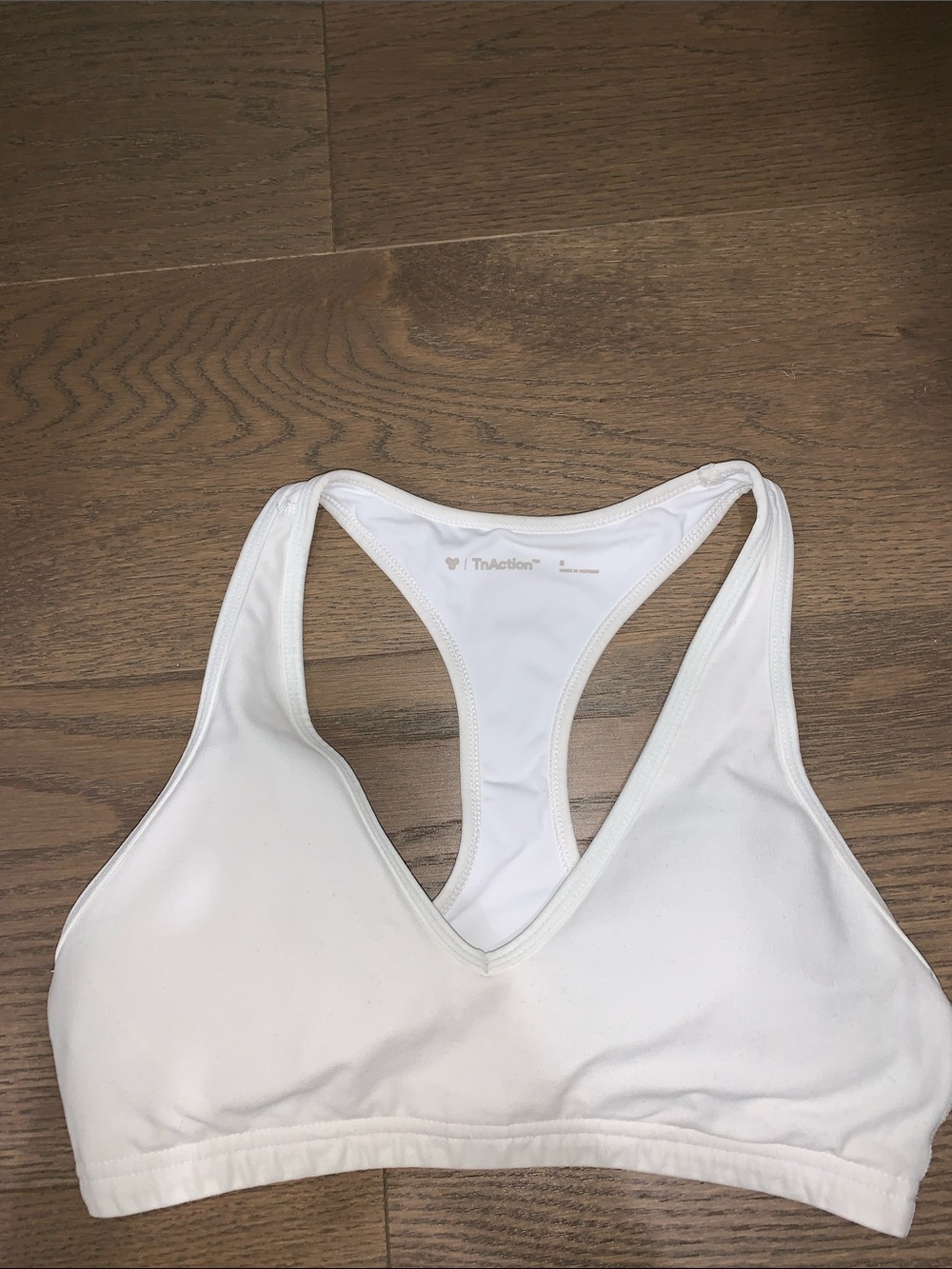 White Racerback sports bra